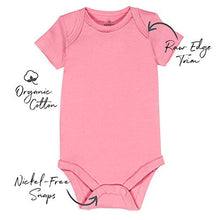 Load image into Gallery viewer, HonestBaby 10-Pack Organic Cotton Short Sleeve Bodysuits, Rainbow Girl, Newborn