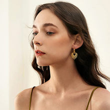 Load image into Gallery viewer, BUEMMR 14K Gold Plated Forever Love Heart with Sun Rays Dangle Earrings for Women Jewelry, Jewelry for Women Girl