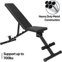Load image into Gallery viewer, ZENY Adjustable Weight Bench Utility Bench Full Body Workout Foldable Exercise Flat Bench Incline Decline Dumbbell Benches Strength Training Equipment