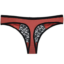Load image into Gallery viewer, Anadelle Women's Breathable Cotton Thong Lace Panties Pack of 6 (Multicolor, Large)
