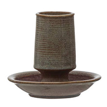 Load image into Gallery viewer, Creative Co-Op Stoneware Striker Plate, Reactive Glaze, Grey (Each One Will Vary) Match Holder