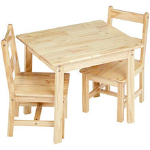 Load image into Gallery viewer, AmazonBasics Kids Solid Wood Table and 2 Chair Set, Natural