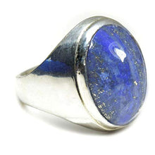 Load image into Gallery viewer, Jewelryonclick Natural 7 Carat Lapis Lazuli Bold Sterling Silver Rings for Men Chakra Healing Blue Gemstone Statement Handmade Jewelry Size 8