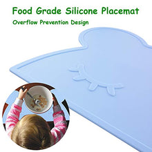 Load image into Gallery viewer, M MOACC Toddlers Non-Slip Silicone Placemat Cute Bear Kids Placemats Washable Dining Table Food Mat for Children Baby,Blue