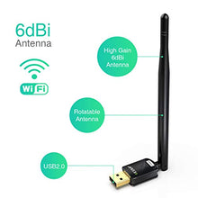 Load image into Gallery viewer, EDUP LOVE USB Wi-Fi Adapter with 6dBi Antenna, USB Wireless 150Mbps Network Adapter WiFi Dongle for Laptop Desktop PC Support Windows 10/8.1/7 /XP/Vista/Mac OS