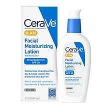 Load image into Gallery viewer, CeraVe AM Facial Moisturizing Lotion SPF 30 | Oil-Free Face Moisturizer with Sunscreen | Non-Comedogenic | 3 Ounce