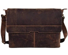 Load image into Gallery viewer, 18 Inch Vintage Computer Leather Laptop Messenger Bags for Men Leather Briefcase Shoulder Bag Man & Women Bag (vintage brown)