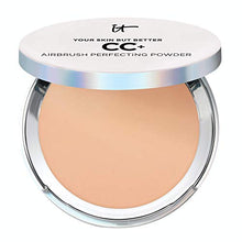 Load image into Gallery viewer, IT Cosmetics Your Skin But Better CC+ Airbrush Perfecting Powder - Medium (W) - Camouflage Pores, Dark Spots & Imperfections - With Peptides, Silk, Niacin & Hydrolyzed Collagen - 0.33 oz