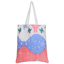 Load image into Gallery viewer, Canvas Tote Bags - Reusable Grocery Bag - Printed Cotton Shopping Bag - Eco Friendly Super Strong Reusuable Washable Bags 19x16.5 Inches, 12.5 Inch Handle NAVY STRIPS (WOVEN) BLUE ORANGE