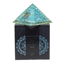 Load image into Gallery viewer, Orgone Pyramid – Emf Protection Anxiety Relief Crystals and Healing Stones Aquamarine Energy Generator Chakra Healing Crystals Handmade Orgonite Pyramid for – Sleep Aid Smudge Kit Reiki Supplies
