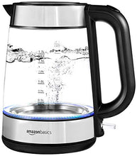 Load image into Gallery viewer, Amazon Basics Electric Glass and Steel Hot Tea Water Kettle - 1.7-Liter