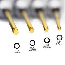 Load image into Gallery viewer, HRB 4pcs 1.5mm 2.0mm 2.5mm 3.0mm Hex Screw Driver Set Titanium Hexagon Screwdriver Wrench Tool Kit for Multi-Axis FPV Racing Drone RC Quadcopter Helicopter Car Models