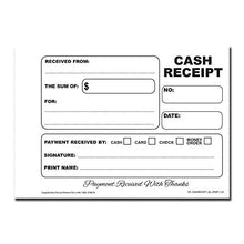 Load image into Gallery viewer, Cherry Carbonless Cash Receipt Book, 3-Part, with Loose-Leaf Writing Shield, A6 (4.1 x 5.8 Inches) 50 Sets, Unnumbered