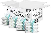 Load image into Gallery viewer, Baby Wipes, Pampers Aqua Pure Sensitive Water Baby Diaper Wipes, Hypoallergenic and Unscented, 12x Pop-Top Packs, 672 Count