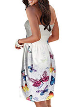 Load image into Gallery viewer, SEMATOMALA Women's Summer Dress Strapless Floral Print Bohemian Casual Beach Dress Cover Ups for Swimwear Women(KH,S) Khaki