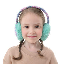 Load image into Gallery viewer, Flammi Kids Knit Earmuffs Winter Outdoor Furry Ear Warmers for Boys Girls (Aqua Green)
