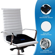Load image into Gallery viewer, Everlasting Comfort Car and Truck Seat Cushion - Memory Foam Wedge Chair Driving Pillow (Black)