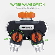 Load image into Gallery viewer, VIVOSUN 2 Way Garden Hose Splitter, Upgraded Highly Durable Water Hose Connector, Faucet Adapter with Comfortable Rubberized Grip for Drip Irrigation, Lawns