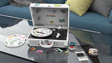 Load image into Gallery viewer, Victrola VSC-400SB-CNV Bluetooth Suitcase Turntable Canvas - Stickers (White)