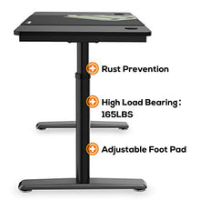 Load image into Gallery viewer, DESIGNA Height Adjustable Computer Desk, 47 Inch with Free Large Mousepad, Study Writing PC Laptop Table Workstation, Widen Space Office Home Gaming Desk Multi-Functional, Black