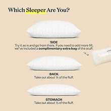 Load image into Gallery viewer, Coop Home Goods - Premium Adjustable Loft Pillow - Cross-Cut Memory Foam Fill - Lulltra Washable Cover from Bamboo Derived Rayon - CertiPUR-US/GREENGUARD Gold Certified - Queen