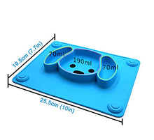 Load image into Gallery viewer, LongDear Baby Silicone Suction Placemat + Plates - Food Feeding Divided Mat for Kids and Toddlers Fits Most Highchair Trays - Easily Wipe Clean - Dishwasher and Microwave Safe (Blue & Green)