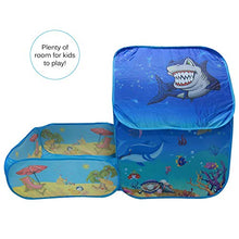 Load image into Gallery viewer, Vokodo Kids Pop Up Tent with Play Pen Area Beach Marine Animal Theme Folding Indoor Outdoor Playhouse Tunnel Pretend Imagination Creative Learning Toy Gift for Preschool Children Boys Girls Toddlers