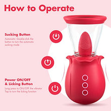 Load image into Gallery viewer, Rose Toy for Woman-Rose Sucking Sex Toy, 3 in 1 Sucking &Licking Rose Vibrator-Dildo G Spot Vibrator Nipple Stimulator,Clitoral Sucking Sex Toy for Couples, Personal Massager Adult Sex Toys for Women