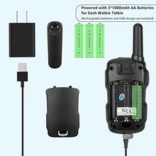 Load image into Gallery viewer, Wishouse 2 Rechargeable Walkie Talkie for Kids with Charger Battery,Family Walky Talky for Adult Cruise Ship, Outdoor Camping Hiking Fun Toys Birthday Xmas Gift for Girls Boys Blue