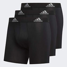 Load image into Gallery viewer, adidas Men's Performance Boxer Briefs Underwear (3-Pack), Black/Black Black/Black Black/Black, LARGE