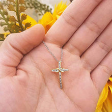 Load image into Gallery viewer, Dazzlingrock Collection 0.10 Carat (ctw) Round White Diamond Ladies Cross Pendant 1/10 CT (Silver Chain Included), 18K Yellow Gold