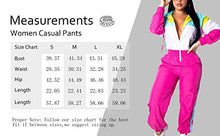 Load image into Gallery viewer, Women Colorblock One Piece Outfits Set High Waist Pants Long Sleeve Zipper Front Windbreaker Jumpsuit Pink L