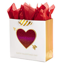 Load image into Gallery viewer, Hallmark Signature 10" Large Valentine's Day Gift Bag with Tissue Paper (Glitter Heart)