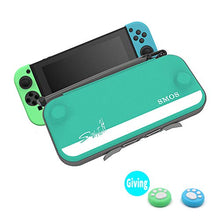 Load image into Gallery viewer, SMOS Carry Case for Nintendo Switch, YKK Waterproof Zipper,Ultra Slim Hard Shell with 10 Game Cartridges, Protective Carrying Case for Travel,Gray (Malachite Green)