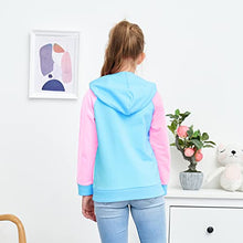 Load image into Gallery viewer, JESKIDS Girls Pullover Hoodie Sweatshirt Colorblock Long Sleeve Outfit Tops with Pocket 8-9 T Blue