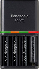 Load image into Gallery viewer, Panasonic K-KJ55K3A4BA Advanced 4 Hour Quick Battery Charger with 4AAA eneloop pro High Capacity Rechargeable Batteries