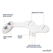 Load image into Gallery viewer, LUXE Bidet Neo 185 (Elite) Non-Electric Bidet Toilet Attachment w/ Self-cleaning Dual Nozzle and Easy Water Pressure Adjustment for Sanitary and Feminine Wash (White and White)