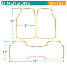 Load image into Gallery viewer, BDK Original ProLiner 3 Piece Heavy Duty Front & Rear Rubber Floor Mats for Car SUV Van & Truck, Beige - All Weather Floor Protection Fits Most Vehicles