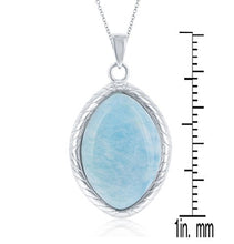 Load image into Gallery viewer, Sterling Silver Natural Larimar Marquise 18" Pendant Necklace