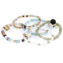 Load image into Gallery viewer, tom+alice Beaded Bracelets for Women Stackable Handcut Natural Stones 5 pcs Ermish Stretch Set Bangle