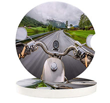Load image into Gallery viewer, 2 Car Coasters Cup Holders Absorbent Biker Rides Motorcycle Highway Lifestyle Speed AdventureCeramic Car Accessories Coasters Absorb Spills Keep Cup Holders Clean and Dry