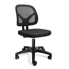 Load image into Gallery viewer, KOLLIEE Armless Mesh Office Chair Ergonomic Comfortable Armless Desk Chair Small Black Adjustable Computer Chair No Armrest Mid Back Swivel Task Chair for Small Spaces