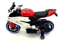 Load image into Gallery viewer, Street Racer 12V Battery Power Motorized Electric Kids Ride-On Motorcycle Bike + EVA Foam Rubber LED Wheels + Leather Seat + MP3 Music Player + Spring Shock Suspension + Training Wheels (Red)
