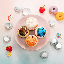 Load image into Gallery viewer, Sumind 400 Pieces Mini Cupcake Cup Liners, Foil Baking Cups, Foil Cupcake Liners for Baking Muffin and Cupcakes (Silver)