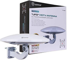 Load image into Gallery viewer, Outdoor TV Antenna -Antop Omni-Directional 360 Degree Reception Antenna Outdoor, Attic,RV Used, 65 Miles Range Amplifier Booster 4G LTE Filter, Waterproof, Anti-UV Easy Install (PL-4348226423)