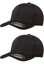 Load image into Gallery viewer, Flexfit 6533 Ultrafibre & Airmesh Fitted Cap, 2pack (2-black Caps) - Large/X-Large