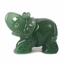 Load image into Gallery viewer, Justinstones Carved Natural Green Aventurine Gemstone Elephant Healing Guardian Statue Figurine Crafts 2 inch