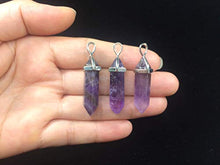 Load image into Gallery viewer, Natural Amethyst Gemstone Pendant Necklace Healing Crystal Reiki Chakra Gem Stones 18 Inch (1pc) Women Girls Men Gifts GGP-C4