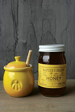 Load image into Gallery viewer, Creative Co-Op Pot with Lid & Wood Honey Dipper, 3. 5Lx3. 5Wx4. 25H inches, Yellow