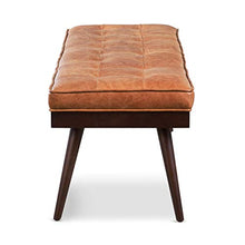 Load image into Gallery viewer, POLY & BARK Luca Leather Bench, Cognac Tan
